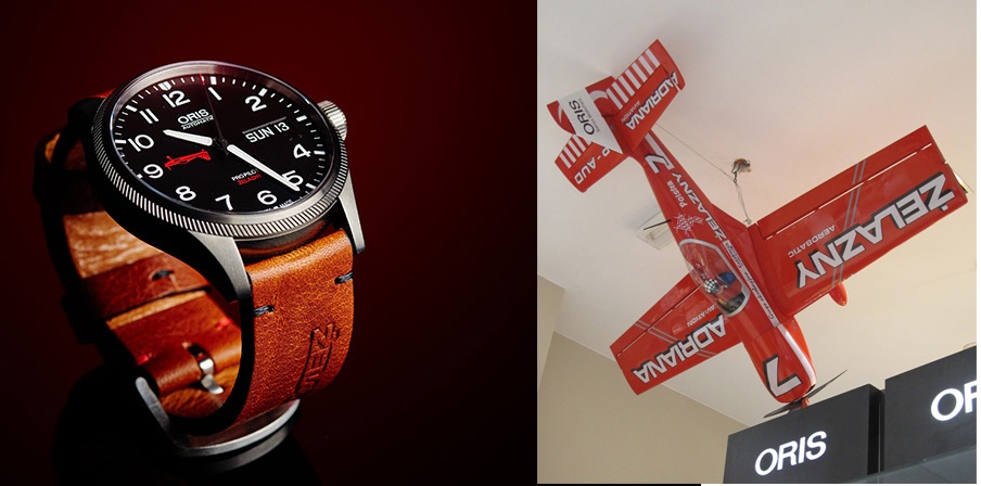 Zegarek męski Oris Żelazny z modelem samolotu