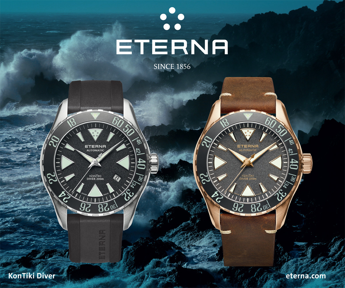 Plakat zegarków Eterna z serii KonTiki