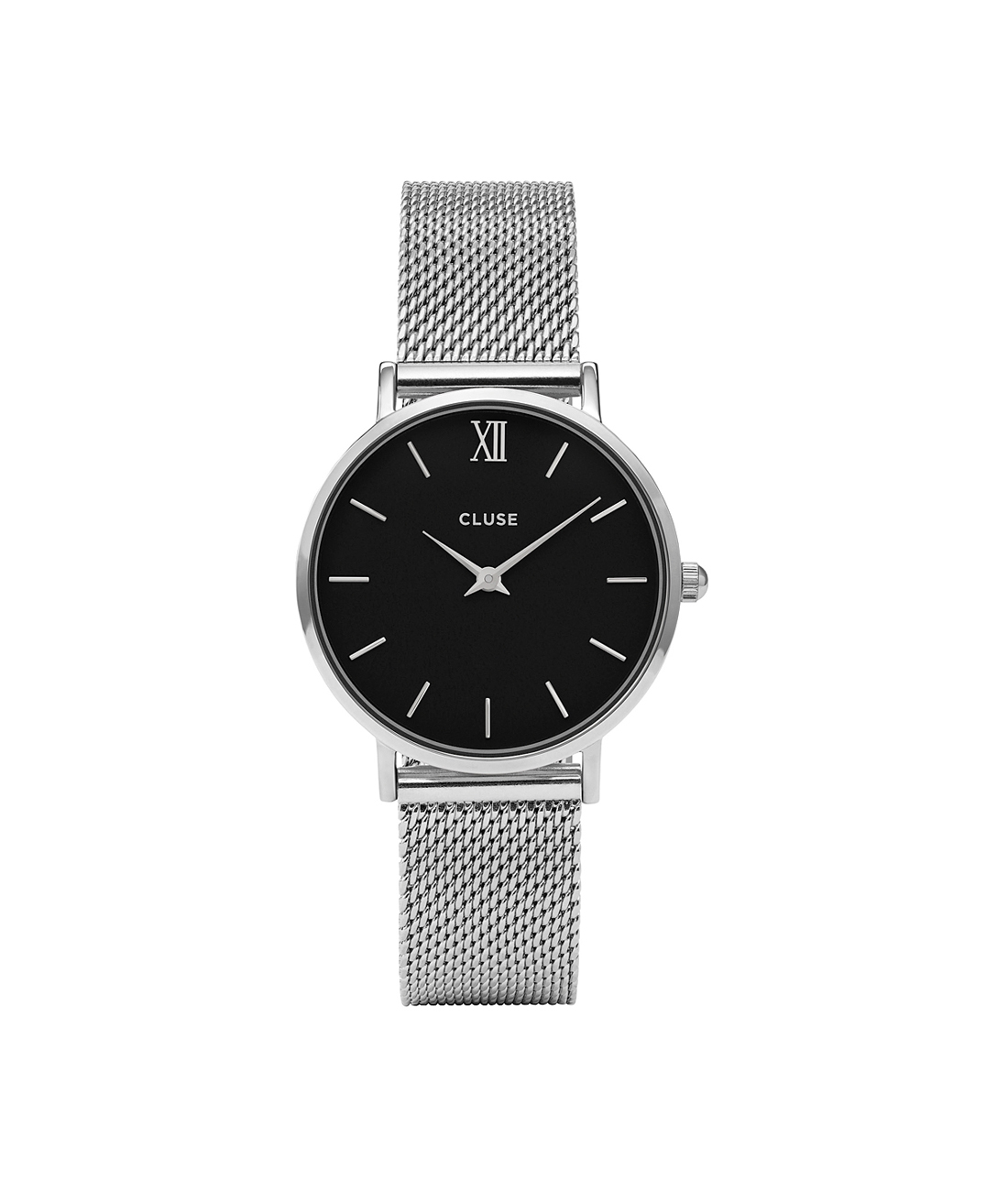 Cluse Minuit Mesh Silver Black CL30015