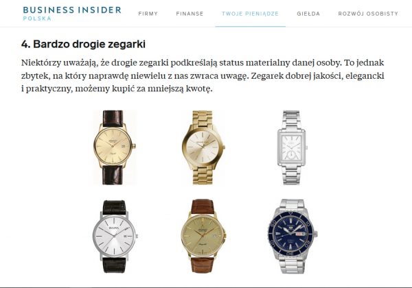 Business Insider o zegarkach