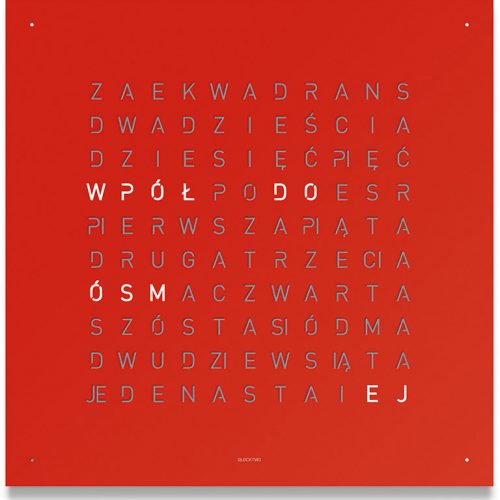 QLOCKTWO CLASSIC Red Pepper 45X45 cm POLSKI JĘZYK