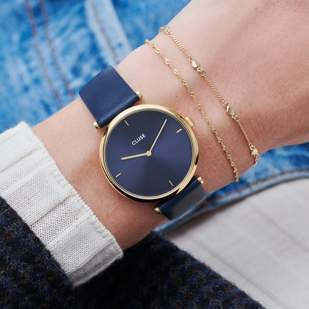 CLUSE Triomphe Leather Gold Blue/Blue CW0101208011 - obrazek 4