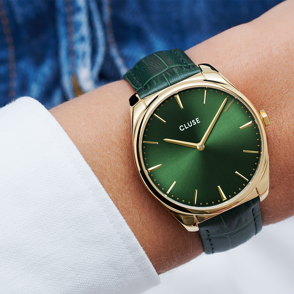 CLUSE Gold Forest Green Croco CW0101212006 - obrazek 4