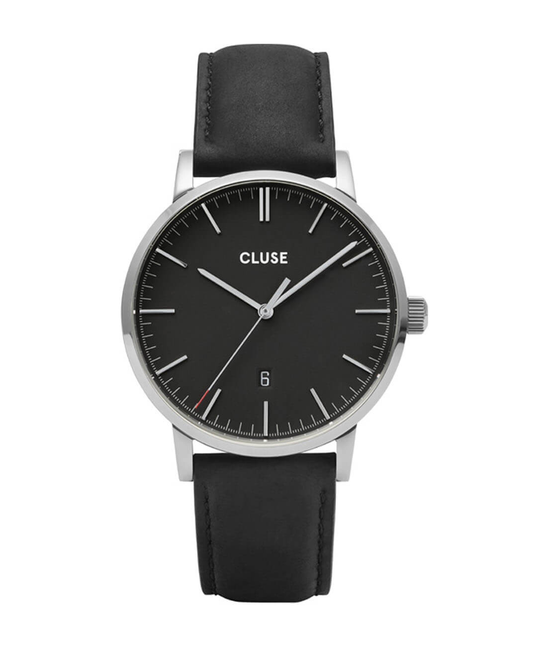 CLUSE Aravis Leather Silver Black/Black CW0101501001