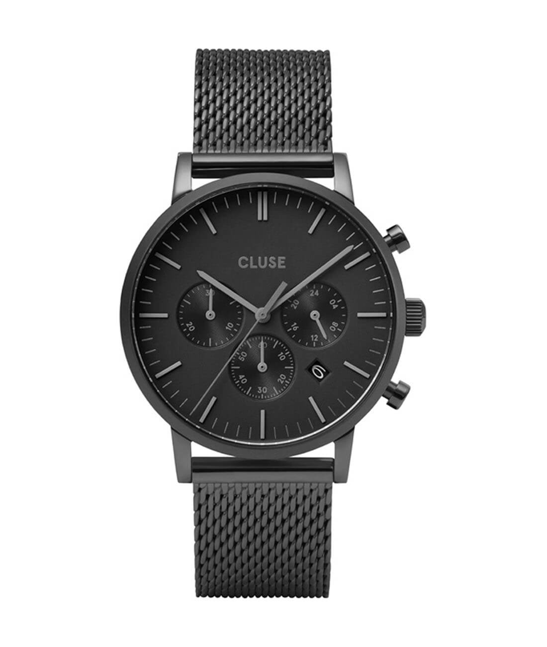 CLUSE Aravis Chrono Mesh Black, Black/Black CW0101502007