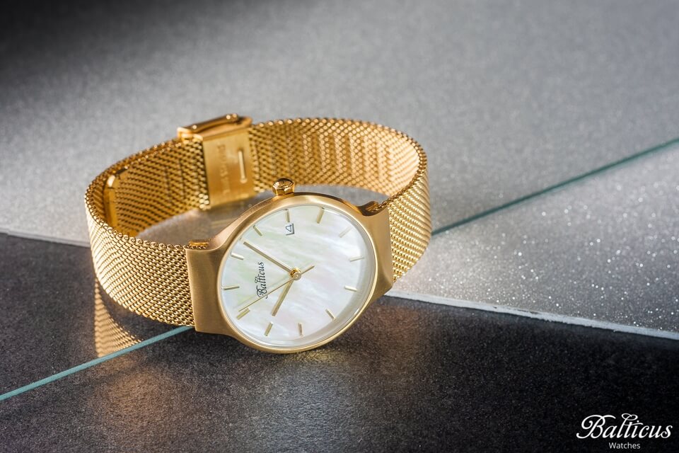 zegarek damski Balticus Sky na bransolecie złotej
