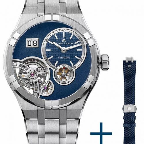 Zegarek męski Maurice Lacroix Aikon Master Grand Date na bransolecie z paskiem materiałowym