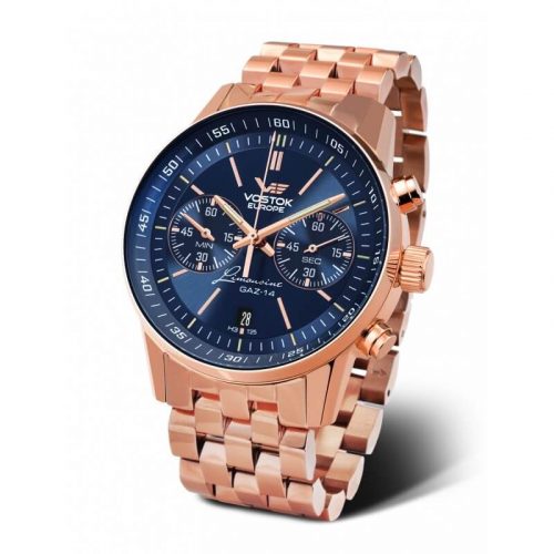 zegarek męski Vostok Europe Gaz-14 Limousine na bransolecie złotej