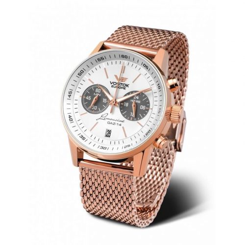 zegarek męski Vostok Europe gaz-14 limousine na bransolecie złotej