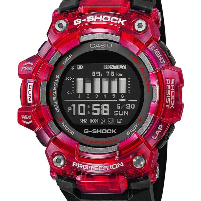 zegarek męski casio g-shock smartwatch czerwony