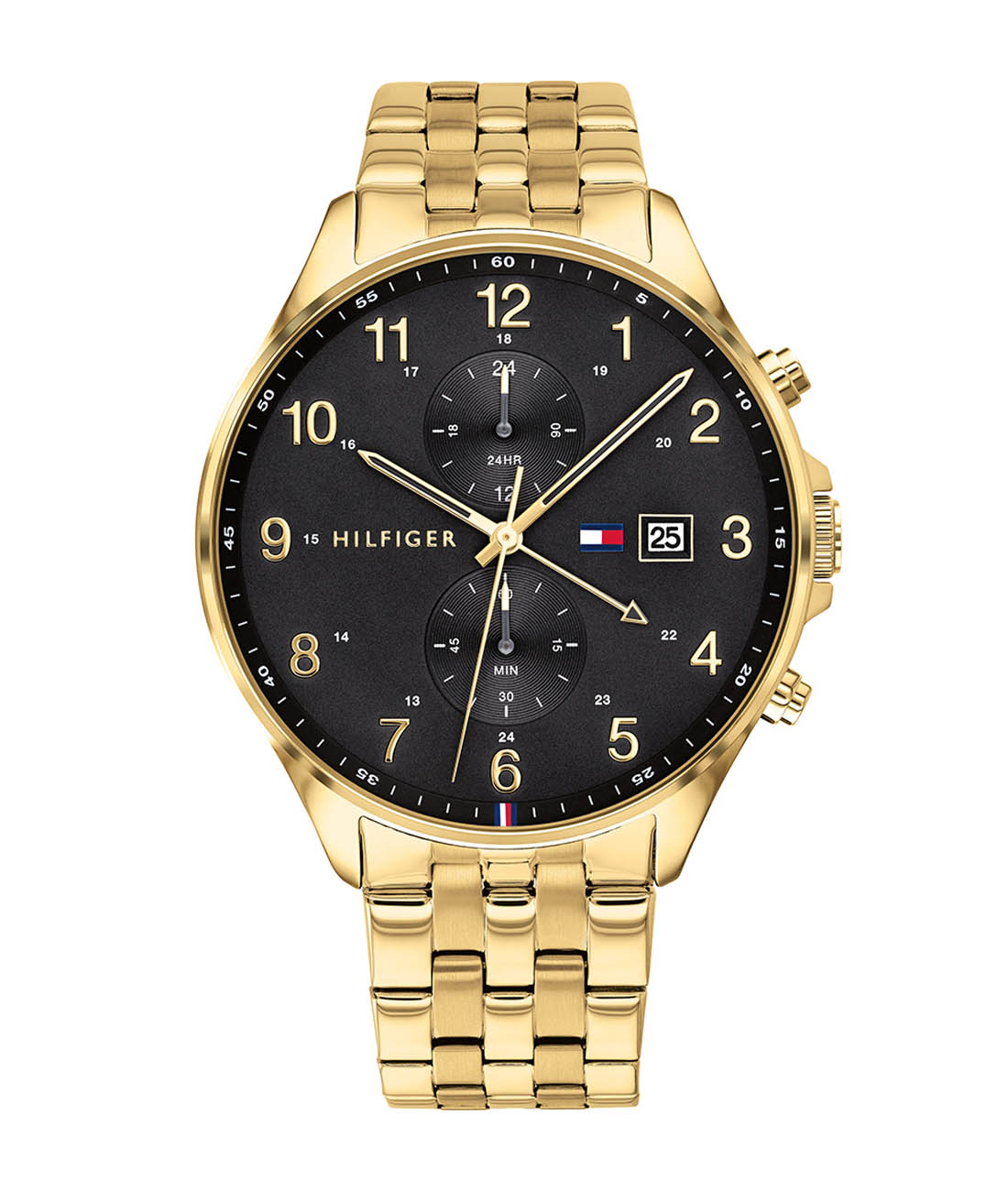 zegarek męski Tommy Hilfiger na złotej bransolecie