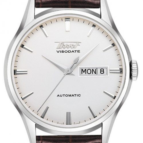 Zegarek Tissot Heritage Visodate, biały, automatyczny, brązowy pasek