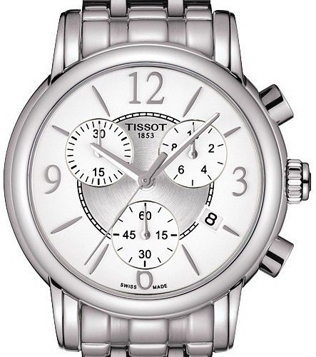 Zegarek Tissot T-Lady Dressport, biały, ze stoperem, bransoleta