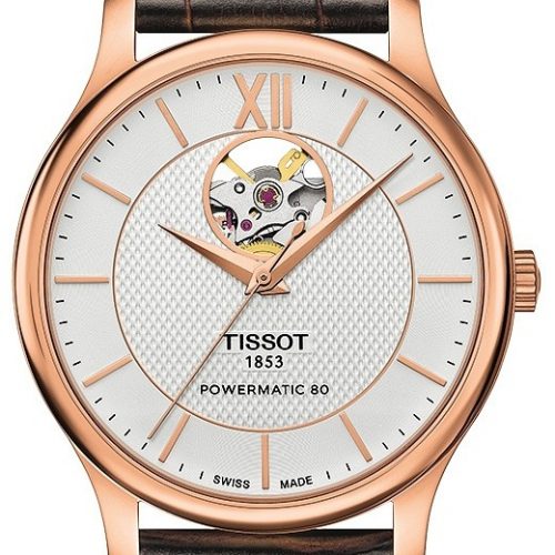 Zegarek Tissot T-Classic Tradition Open Heart różowo-złoty