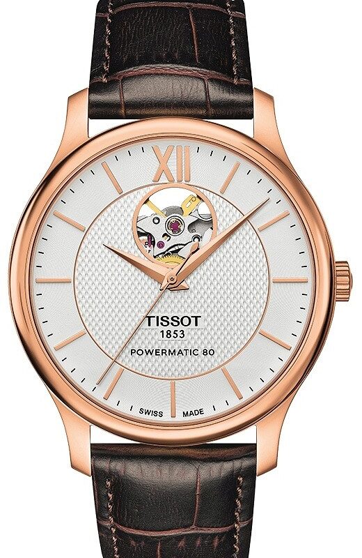 Zegarek Tissot T-Classic Tradition Open Heart różowo-złoty