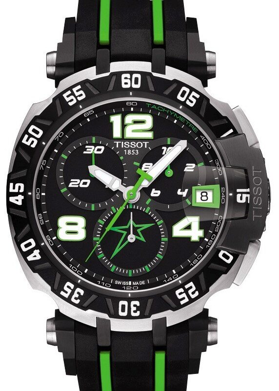 Zegarek Tissot Special Collections T-Race Nicky Hayden, czarno-zielony, sportowy ze stoperem