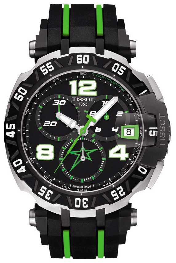 Zegarek Tissot Special Collections T-Race Nicky Hayden, czarno-zielony, sportowy ze stoperem