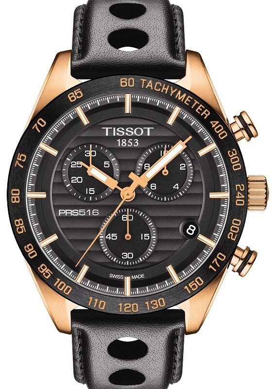Zegarek Tissot T-Sport PRS czarno-złoty, stoper, datownik
