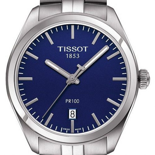 Zegarek Tissot T-Classic PR100 niebieska tarcza, bransoleta