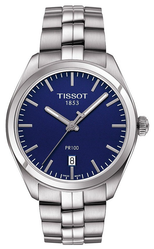 Zegarek Tissot T-Classic PR100 niebieska tarcza, bransoleta