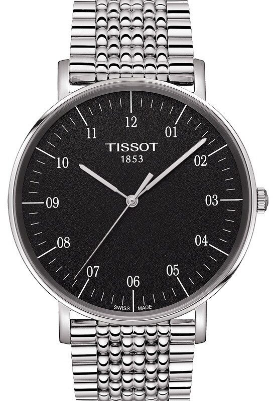 Zegarek Tissot T-Classic Everytime, czarna tarcza, bransoleta