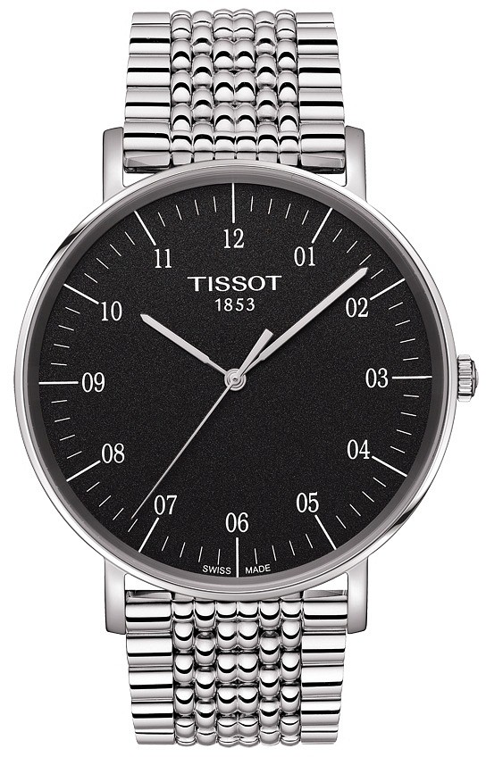 Zegarek Tissot T-Classic Everytime, czarna tarcza, bransoleta