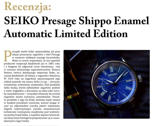 Seiko w magazynie Zegarki i Pasja