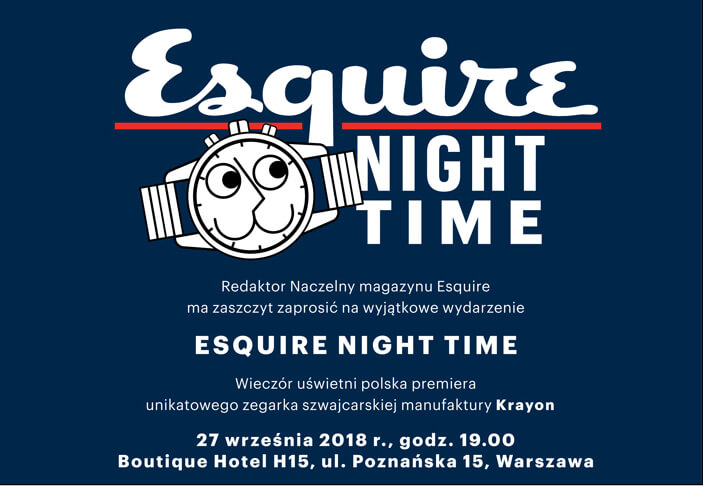Zegarki Roku magazynu Esquire - plakat informacyjny