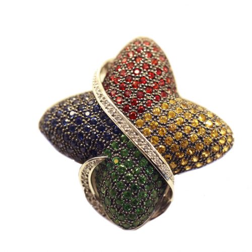 Brosza - broszka i przywieszka wysadzana szlachetnymi kamieniami