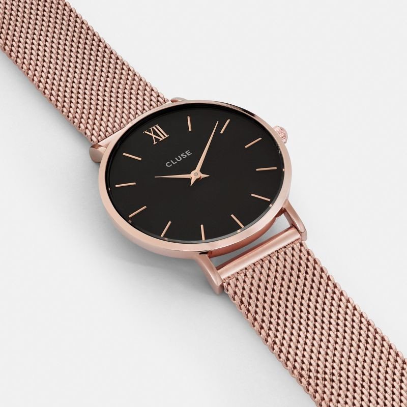 Cluse Minuit Mesh Rose Gold Black CW0101203003 (CL30016) - obrazek 2