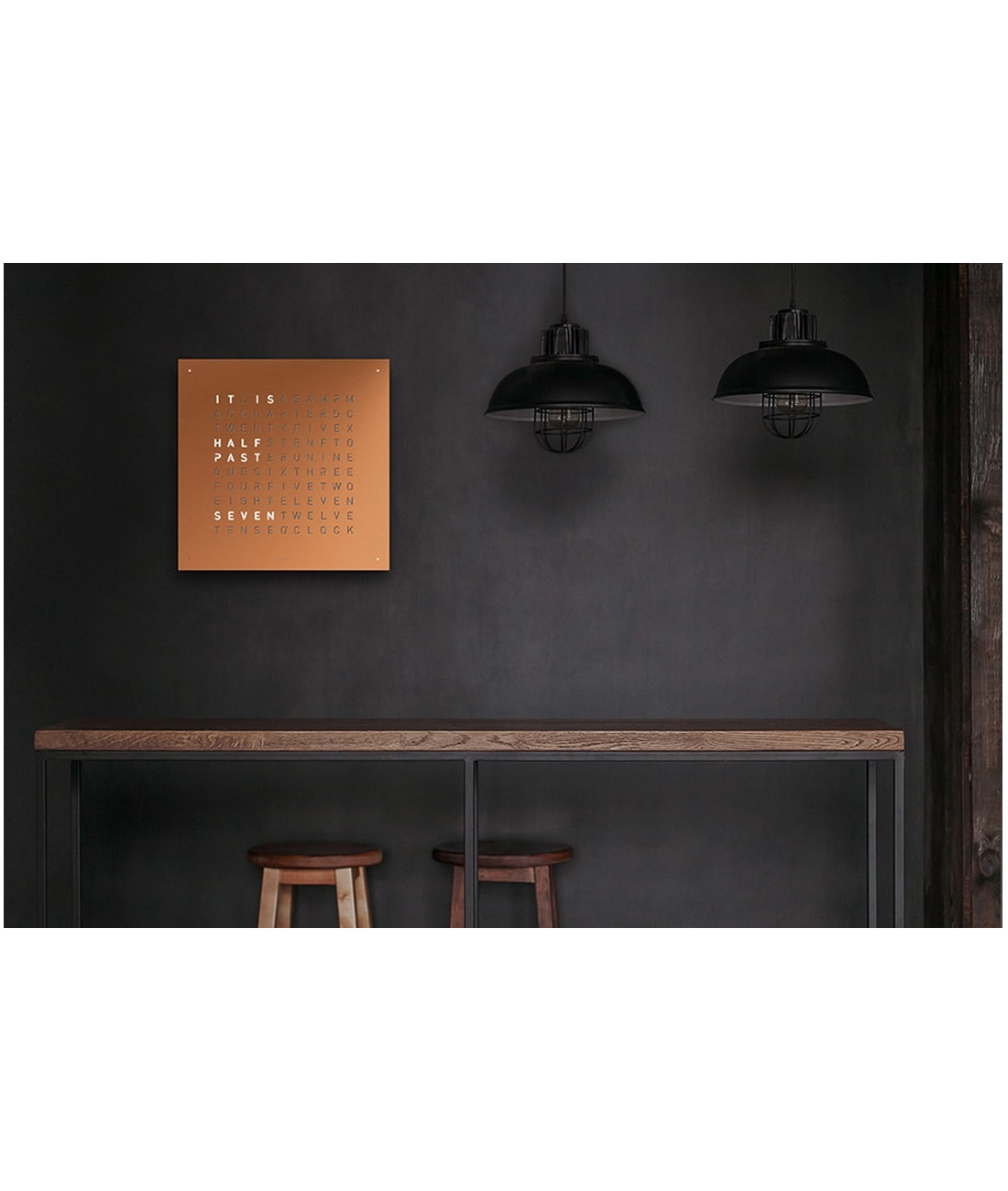 QLOCKTWO CLASSIC Stainless Steel 45X45 cm POLSKI JĘZYK - obrazek 2